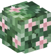 Голова — Зелёный куст с розовыми цветами