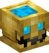 Head — Golden Chalice with Liquid (light blue)