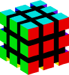 Голова — Кубик рубик (яркий в 3d)