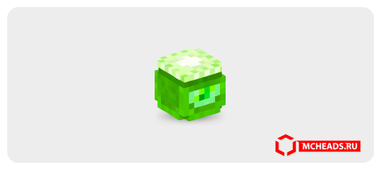 Баночка для таблеток (зеленая) — Голова Майнкрафт