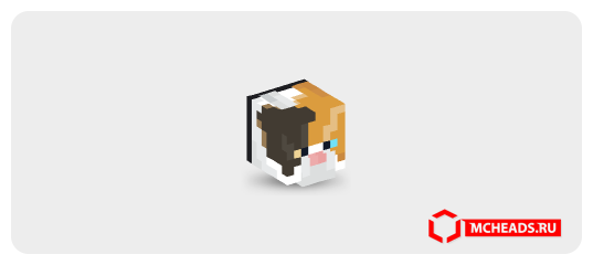Cat (Calico, black collar) — Minecraft head