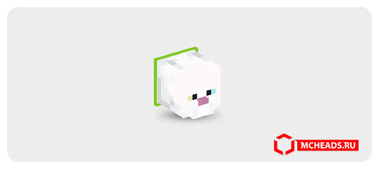 Collared White Cat (lime) — Minecraft head
