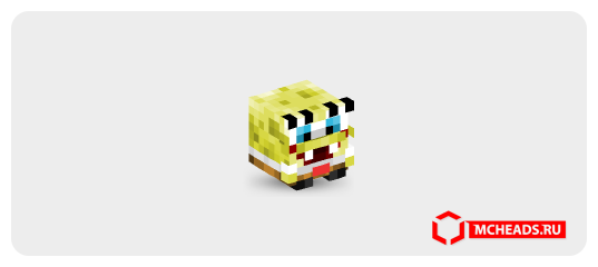 Плюшевый Губка Боб — Голова Майнкрафт