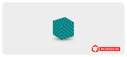 Checker Pattern (cyan) — Minecraft head